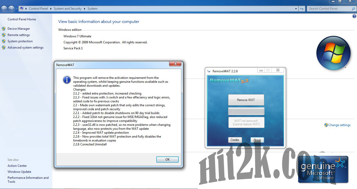 Removewat Windows 7 Ultimate
