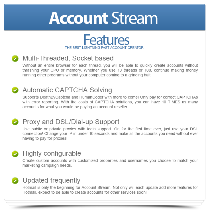 Hotmail Account Stream 1.2.20 Full Version