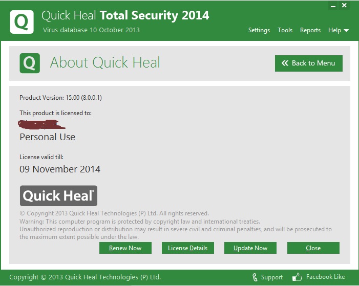 Quick heal antivirus total security 2015 update